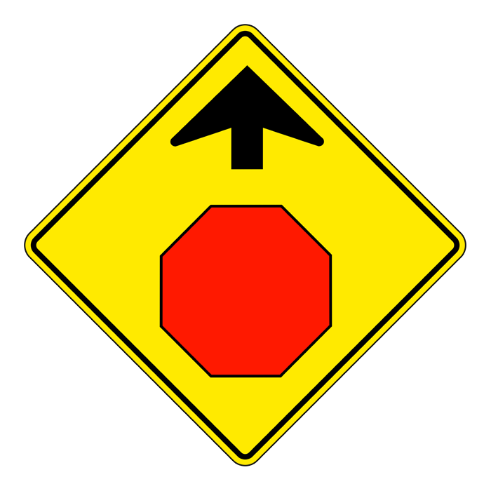 WB1, Stop Ahead, 75x75cm