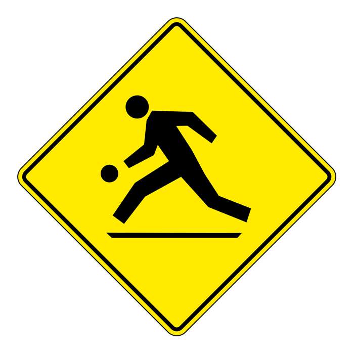 WC3, Playground Ahead (Children Playing), 75x75cm