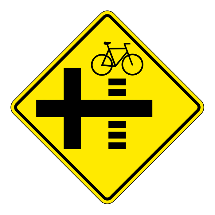 WC37R, Right Bicycle Trail Crossing, 60x60cm