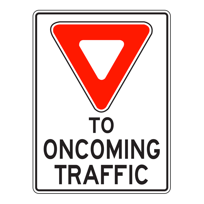 Roll Up Sign, RB91 Yield to Oncoming