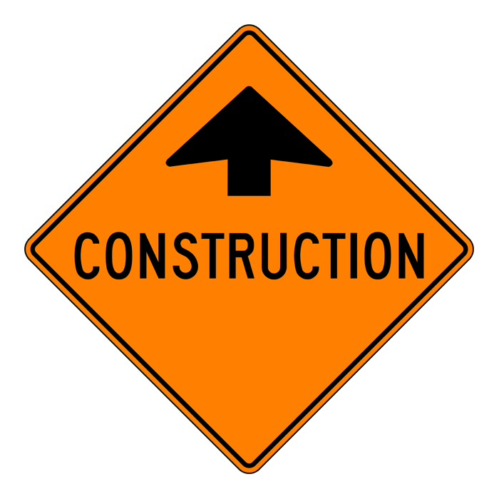 Roll Up Sign, TC1 Construction Ahead