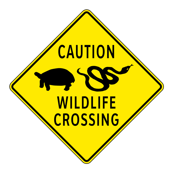 CR2 Caution Wildlife Crossing, 60x60cm