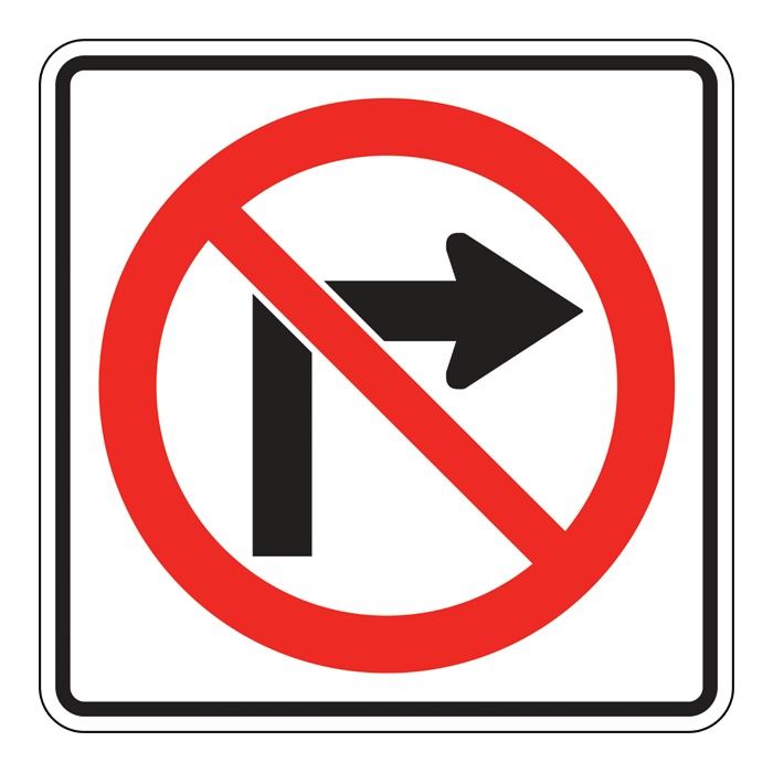 RB11, No Right Turn, 60x60cm