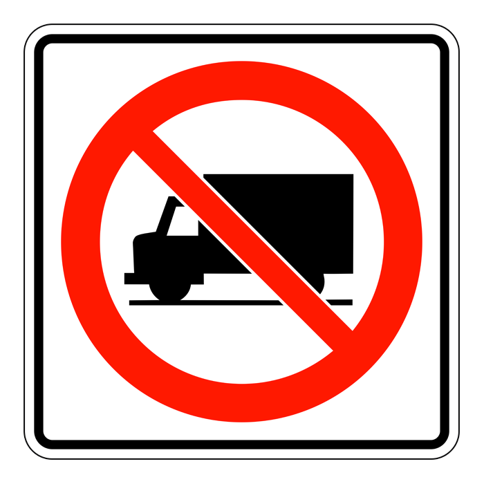 RB62, No Heavy Trucks, 60x60cm