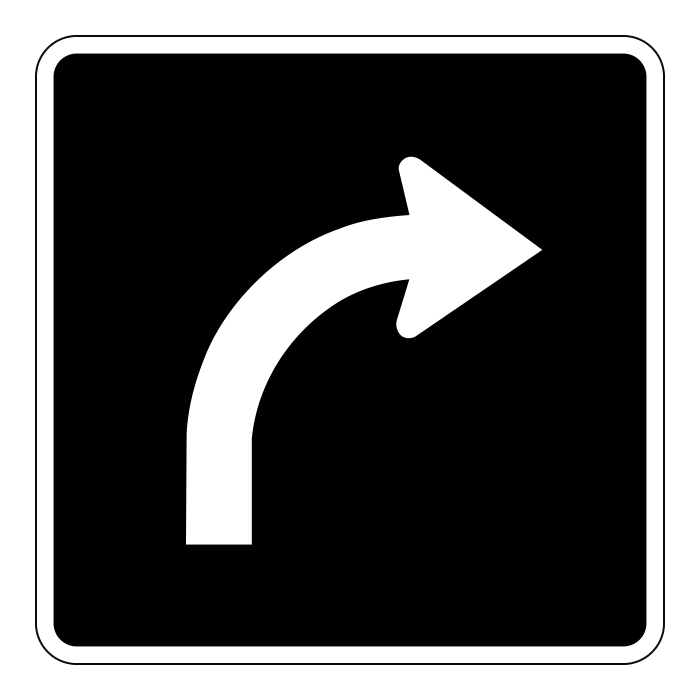 RB42, OVERSIZED Right Turn Only, 75x75cm