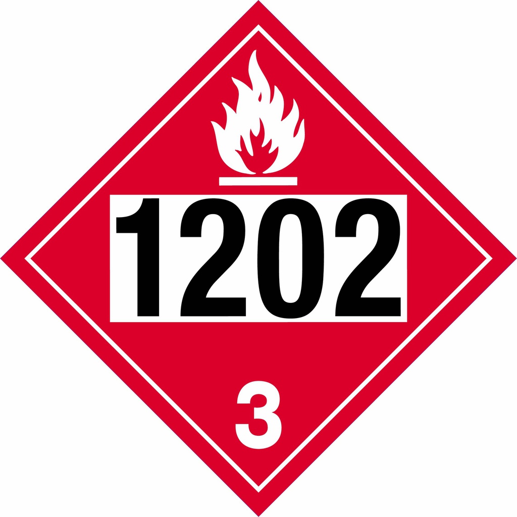 1202 Flammable Liquid Placard Reflective 10 3/4&quot; x 10 3/4&quot;