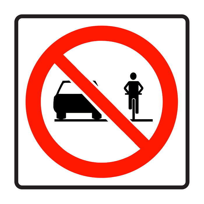 RB66, Do Not Pass Bicycles, 60x60cm