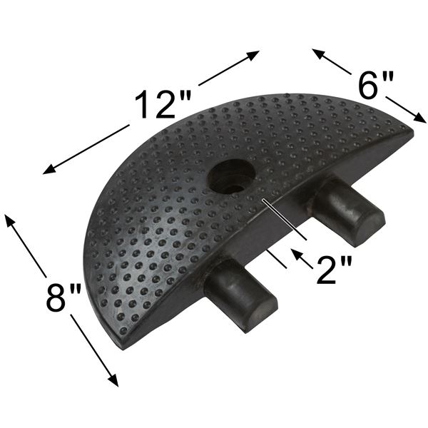 Black Rubber End Cap For Rubber Speed Bump