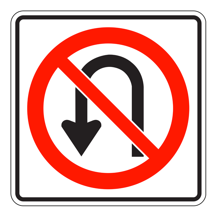 RB16, No U-Turns, 60x60cm