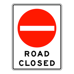 [4434] RB92, Road Closed, A-Frame Insert, 90x120