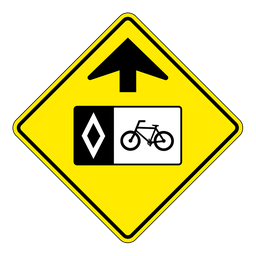 WB10, Bike Lane Ahead, 60x60cm