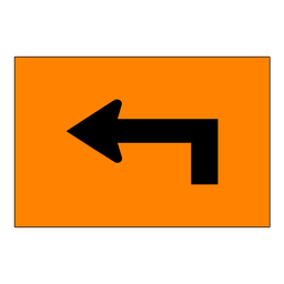TC10ALT, Detour Ahead Left, 45x30cm
