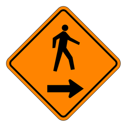 TC40R, Right Sidewalk Closed, 45x45cm, High Intensity Grade