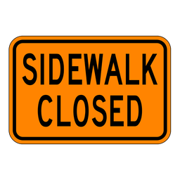 TC40T, Sidewalk Closed Tab, 45x30cm, High Intensity Grade