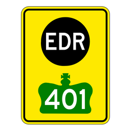G707, EDR Emergency Detour Route, 45x60cm, Diamond Grade