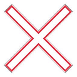 [0037995] RA6, Railroad Crossing, 120x120cm, Extruded Alum, High Intensity Grade C/W 4" HI Strip on Back of Sign