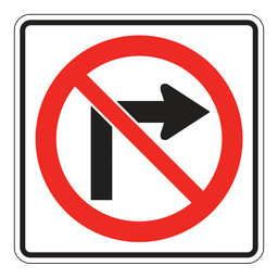 RB11, No Right Turn, 60x60cm