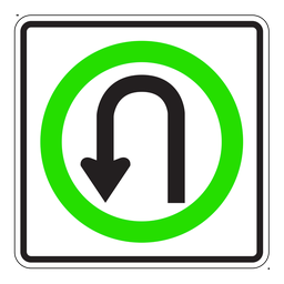 RB16A, U-Turns Permitted, 60x60cm