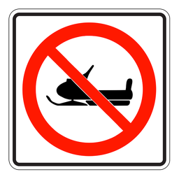 RB65, No Snowmobiles, 60x60cm