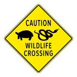 CR2 Caution Wildlife Crossing, 60x60cm