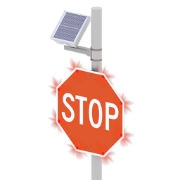 [0037775] R247-E, RA101 LED Enhanced Sign 36", HIP, Red LED, Side of Pole Mount , Solar Engine Yellow