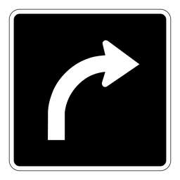 RB42, OVERSIZED Right Turn Only, 90x90cm