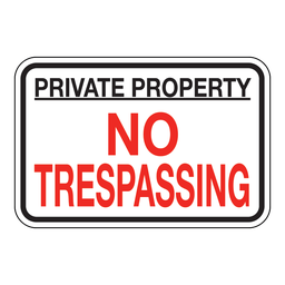 SP105 Private Property No Trespassing, 45x30cm