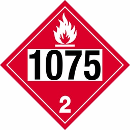 1075 Liquefied Propane Placard Reflective 10 3/4&quot; x 10 3/4&quot;